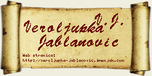 Veroljupka Jablanović vizit kartica